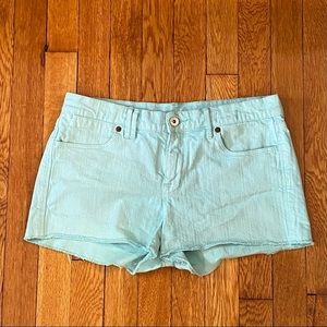 Madewell seafoam denim shorts